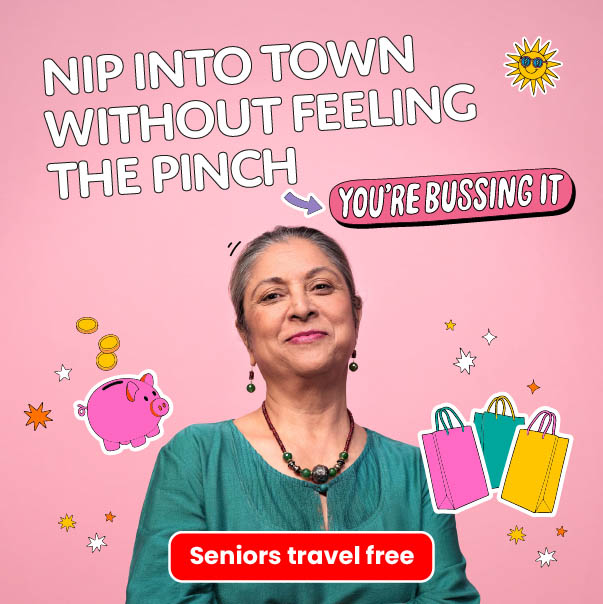 Nip into town without feeling the pinch, you're bussing it