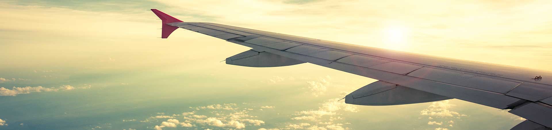 Plane wing while flying