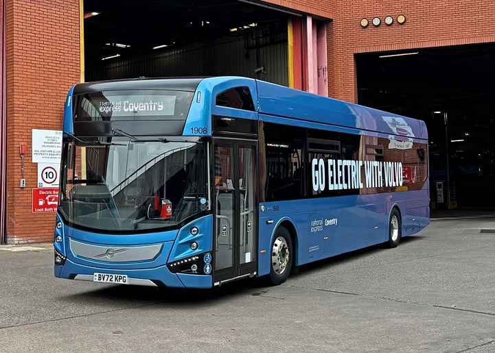National Express Coventry to trial Volvo BZL Electric single deck bus