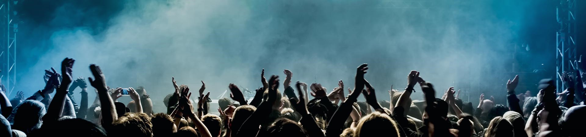 Stage front crowd at a festival