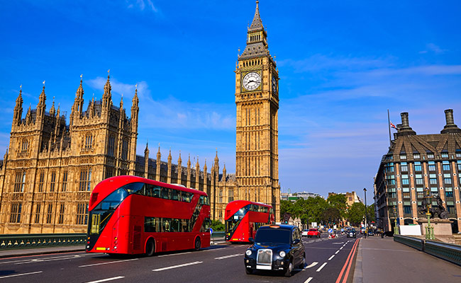 Big Ben, Black Cab and a Red London Bus